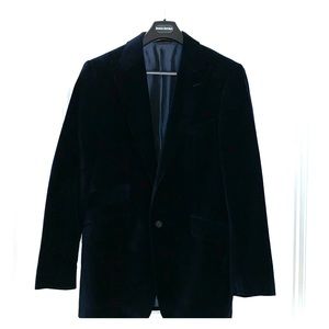 Dark blue velvet blazer